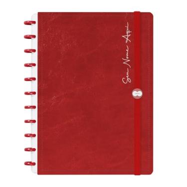 Imagem de Caderno De Disco Prime Inteligente Personalizado Iscool Solid Touch G Couro Vermelho