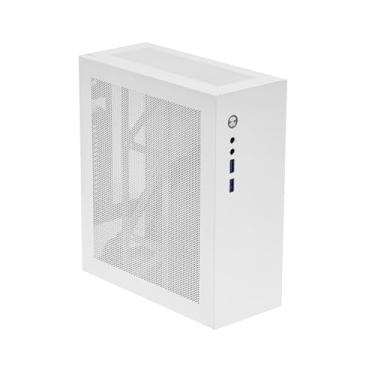 Imagem de GM100 Mini PC Case 4.3L HTPC Chassis 2X USB 3.0 compatível com fonte de alimentação flexível ITX placa-mãe (branca)