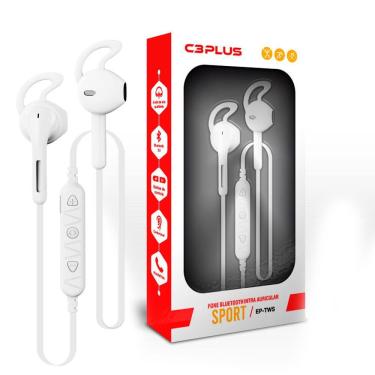 Imagem de Fone de Ouvido Bluetooth 5.0 C3Plus EP-TWS-10WH Intra-Auricular, com Microfone, 5h Bateria - Branco