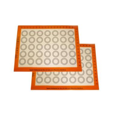 Imagem de 2 Tapetes Antiaderentes Fibra de Vidro para 35 Macarons - udlandia