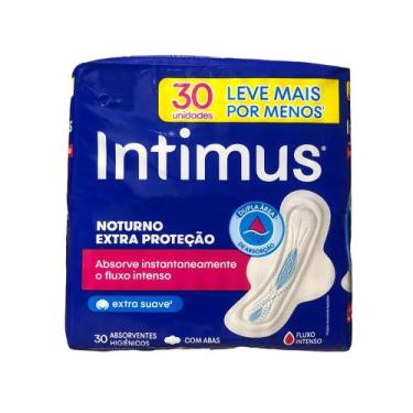 Imagem de Absorvente Intimus Noturno Suave C/abas 30 unidades, 1 Pacote com 30 u
