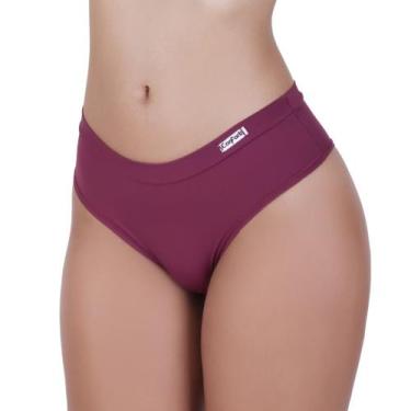 Imagem de Calcinha Conforto Microfibra - MÔNICA - BY TINA MODAS, Bordô, GG
