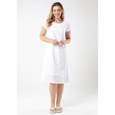 Imagem de Vestido Pau a Pique Manga Curta Laise Branco