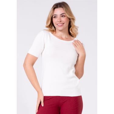 Imagem de Blusa Manga Curta Pau a Pique Modal Básica Off White
