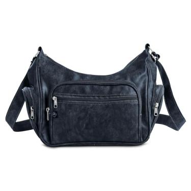 Imagem de Bolsa Feminina Transversal Grande com Alça de Ombros Ajustável em Couro PU, PGH Elegance Black