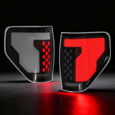 Imagem de Daikokuya Luzes traseiras de LED sequenciais compatíveis com Ford F150 2009 2010 2011 2012 2013 2014 Starting Animation, sinal de seta dinâmico, luz de freio, luz de ré, conjunto de luz traseira fumê