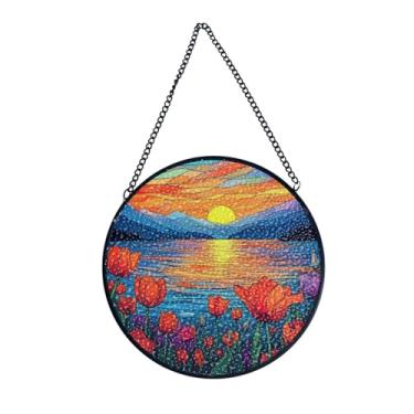Imagem de Captador de sol personalizado para pendurar em vitrais com imagem, apanhadores de sol personalizados para decoração de janela interna, presente para vovó, mãe, família, amantes de animais de estimação