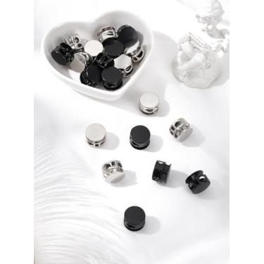 Imagem de 20 cadeados de corda de liga, fechaduras redondas planas com cordão de cores mistas, joias para colar, pulseira, brincos, chaveiro, artesanato, joias, 14 x 9,5 mm, orifício: 4 x 3,5 mm