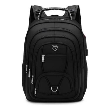 Imagem de Mochila Unissex De Notebook Espaço Amplo Moderna Linda - Alwy, Preto