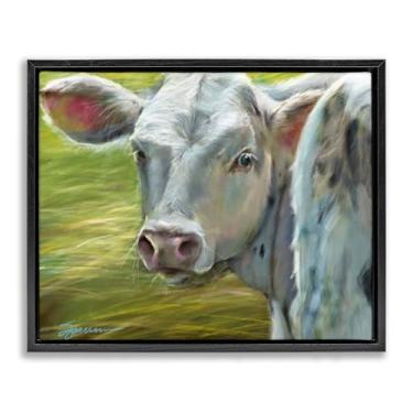 Imagem de Stupell Industries Baby Bessie Retrato Preto Emoldurado Tela Flutuante Arte de Parede Design por Mary Sparrow, 17 x 21