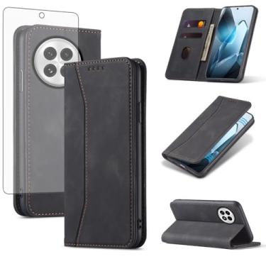 Imagem de Asuwish Capa carteira flip para OnePlus 13 5G com protetor de tela de vidro temperado fecho magnético capa fólio suporte para cartão de crédito suporte acessórios para celular OnePlus13 One Plus13