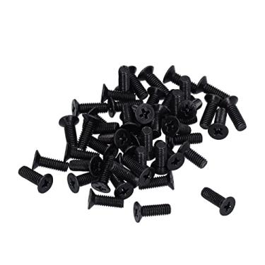Imagem de 50pcs M4 A2-70 Black Zinccar para Parafuso Com Revestimento Galvanizado Preto à Prova, Fácil de Transportar, Chave de Fenda PZ2, Ideal para Reparo e Peça de Conexão (M4*12)