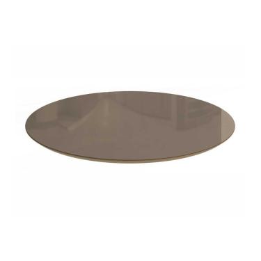 Imagem de Tampo Mesa Sala de Jantar Madeirado c/Vidro TA60 Redondo 120x120cm Nogueira c/ Vidro Bronze - Kappesberg