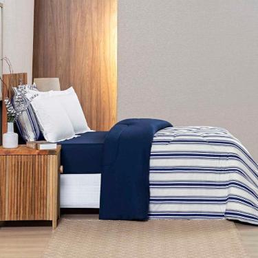 Imagem de Edredom Mimis Casal King Tecido Malha Dupla Face 100% Algodão Extra Macio - Marinho