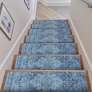 Imagem de OJIA Conjunto De 15 Degraus Madeira Antiderrapantes Extras Para Escadas, 76 Cm X 20 Cm, Tapetes Borracha Áreas Internas, Segurança Cães, Crianças E Idosos, Degrau Apoio Escadas