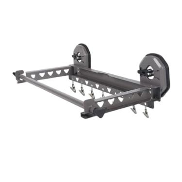 Imagem de Hhsdyl Estendal de Roupa Portátil Invisível, Montado na Parede, Extensível e Dobrável, Armazenamento com Forte Ventosa, Secador de Roupa para Casa de Banho, para Roupa de Cama e Vestuário,Black,55cm