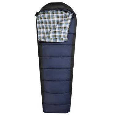 Imagem de REDCAMP Saco de dormir para clima frio, saco de dormir de algodão de flanela quente de 0 graus para adultos, quente e lavável na máquina, perfeito para acampamento de inverno, azul marinho com