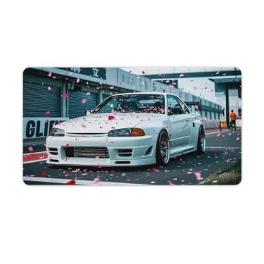 Imagem de HouLaiZhe Tapetes de mesa de carro JDM R32 JDM carro esportivo no campo de corrida tapetes de mouse pads de mesa grandes mousepads para teclado de mesa tapete de computador 40 x 75 cm