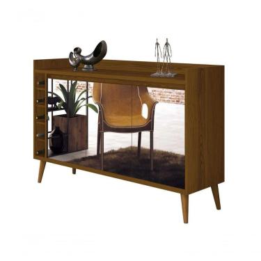 Imagem de Buffet Com Adega Estilo Com Espelho Freijó - Moveisaqui