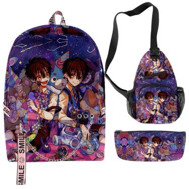 Imagem de Conjunto de mochilas escolares Hanakoskun Yugis Amanes 3 unidades Oxford