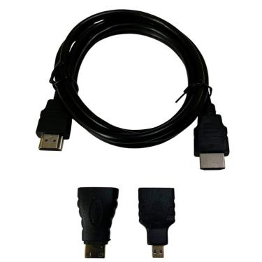 Imagem de Cabo Hdmi 1080P 3D 3X1 1.5M Com Adaptador Micro E Mini Hdmi