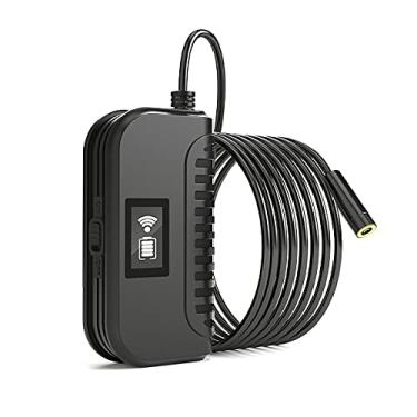 Imagem de Câmera de inspeção endoscópica, boroscópio com bateria de 2600 mAh 1944P HD semi rígida câmera de inspeção de tubulação de drenagem de esgoto para Android e tablet