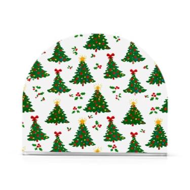 Imagem de Qilmy Bonito suporte de guardanapo de acrílico para árvore de Natal, porta-guardanapos para mesas cozinha restaurante decoração de casa, suporte decorativo moderno para guardanapos de coquetel de