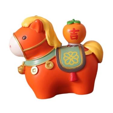Imagem de predolo Miniatura de Cavalo Artesanal para Decoração de Casa, Estátua de Cavalo para Mesa, Enfeite para Quarto e Festas, Laranja