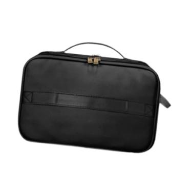 Imagem de oshhni Nécessaire de cosméticos com divisória, ideal para maquiagem, acessórios de higiene pessoal e itens essenciais para viagens, Preto