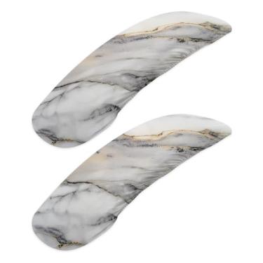 Imagem de BYOXPUVI Capas de apoio de braço para cadeira de escritório com estampa de mármore de poliéster elástico, 2 capas laváveis para apoio de braço para cadeira de escritório, fácil instalação