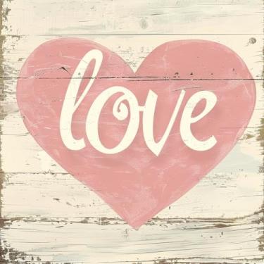 Imagem de Conjunto de 1 capa de almofada decorativa Love para sofá quadrada para dia dos namorados, capa de almofada para casa de fazenda ao ar livre, sofá, sala de estar, quarto, decoração de casa 45 x 45 cm