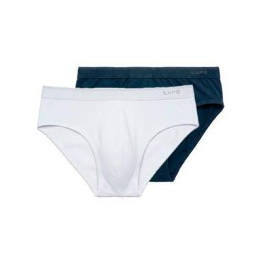 Imagem de Kit com 2 Cuecas Slip Lupo 485-003 Colorido, Branco, GG