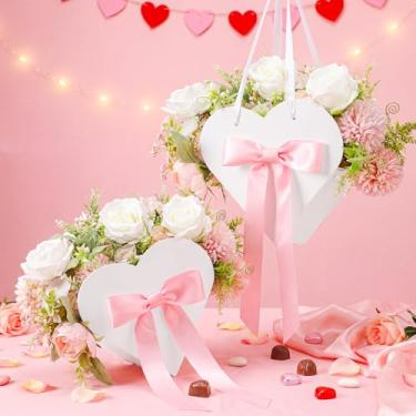 Imagem de Ctosree Conjunto de 12 caixas de flores em forma de coração com laço de fita, faça você mesmo, sacos de presente de flores para dia dos namorados, sacos de embalagem floral personalizados para chá de