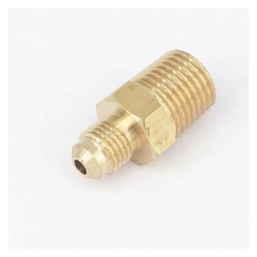 Imagem de SAE macho 3/20.3 cm-24 UNF Fit Tube OD 3/40.6 cm -1/10.2 cm NPT macho latão SAE 45 graus conectores de encaixe de tubulação 1000PSI