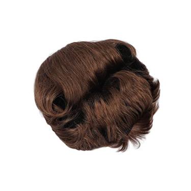 Imagem de Cryfokt Peruca Curta Marrom, Confortável e Real, Corte Profissional para Festa de Halloween, Homens, Fibra de Alta Temperatura