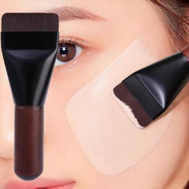 Imagem de 1 pincel de base de cabeça plana ultrafina para rosto e máscara facial multiuso pincéis de maquiagem, 3,5 x 9 cm