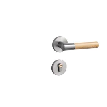 Imagem de VTGVVVTR Fechadura de porta chinesa moderna de madeira maciça maçaneta interna quarto nogueira fechadura magnética silenciosa fechadura de porta de quarto (cor níquel magnético 35-50 mm)