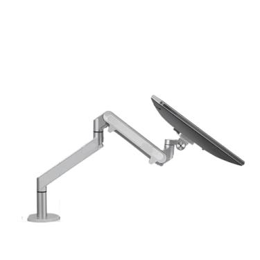 Imagem de BEGWVDJTP OZ-1 Suporte de alumínio ajustável para monitor de 43 a 81 cm, suporte de mesa com mola a gás de braço único (cinza prateado)