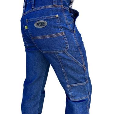 Imagem de Calça Jeans Carpinteira Masculina Trabalho Lycra Barra Larga - Terra D