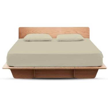 Imagem de Sheets Stargazer Lençol King com elástico, 1000 fios de algodão egípcio King, respirável e macio, lençol de elástico King com bolso profundo de 45,7 cm marfim