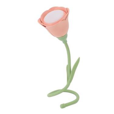 Imagem de Dioche Flor Rosa Luz Noturna Ornamento de Luz Ambiente Infinitamente Regulável Pequeno Abajur para Quarto