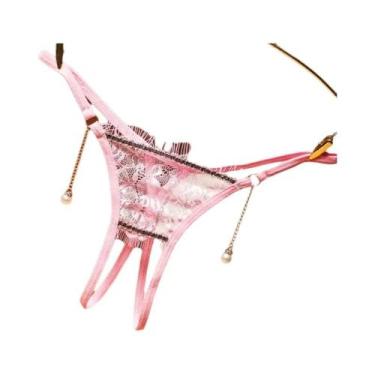 Imagem de Calcinha Sexy Feminina Sem Costura Em Renda G String Tangas Com Recort