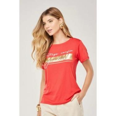 Imagem de TShirt D Bell Outlet Fashion Especial Foil  Entrego Confio Agradeço-Feminino