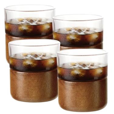 Imagem de USEEKRIL Conjunto de vidro com manga de café, copo de café clássico resistente ao calor de 140 ml para cappuccino, latte, café expresso e chá de suco