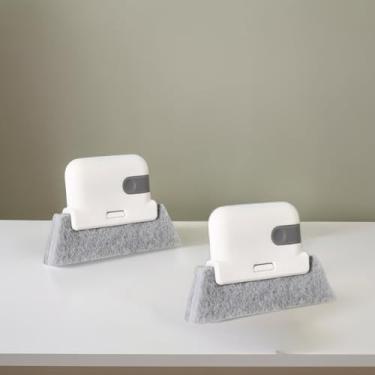 Imagem de Escova de limpeza de trilho de janela com alça destacável, ferramenta de limpeza de fenda e ranhura para porta deslizante, peitoril de janela, trilho, pequenas lacunas e cantos (2 peças)