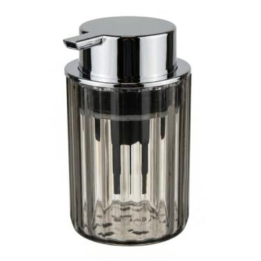 Imagem de LuxFlowing Dispensador de espuma para as mãos com bomba, dispensador de loção de plástico pequeno e fofo estilo simples para pia de cozinha, banheiro (cinza)