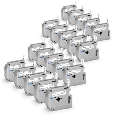 Imagem de Pacote com 20 fitas de etiqueta M-K231 compatíveis com Brother P Touch M Tape M-K231S M231 MK231 M-231 12 mm 0,47 polegadas para Brother PTouch PT-M95 PT-65 PT-80 PT-70 PT-45 PT-90 etiquetadoras