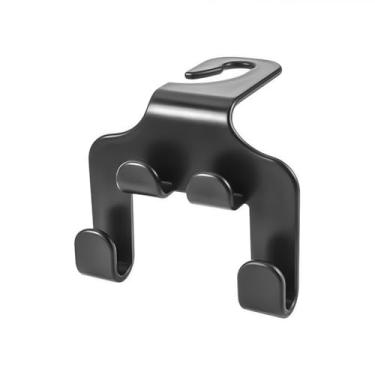 Imagem de 1 gancho de encosto de cabeça de carro 2 em - 1 (preto): organizador de assento frontal ideal para compras, bolsas e guarda-chuvas