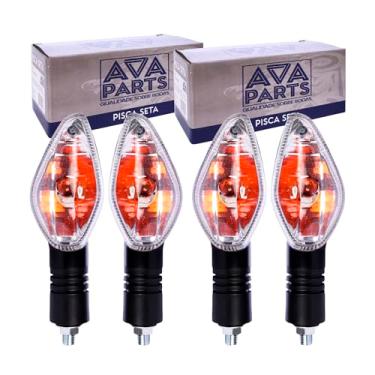 Imagem de AVAPARTS, 4 Par Pisca Seta para Bros Xre 300 190 Cg Titan 125 150 Xre 190 300 Universal Rosca M10 Com Lâmpada