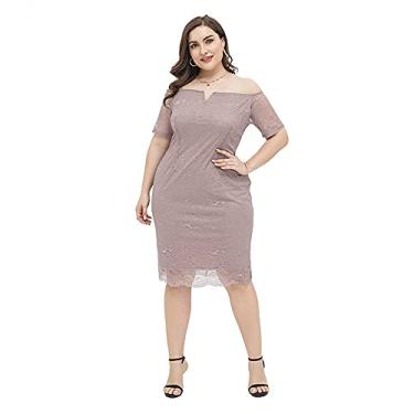 Imagem de 3FLQOOPP Vestidos Bodycon Plus Big Size para mulheres, vestido longo de renda, vestido de noite de chiffon com alça de pano, festa de casamento (cinza 3X)
